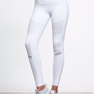 Alo Yoga high waisted moto legging white large NWT